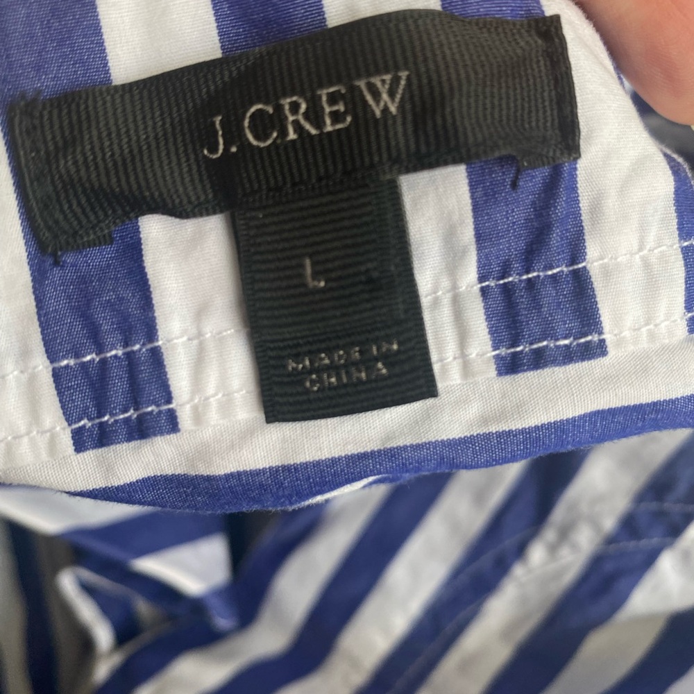 J.Crew Striped Blue and White Shirt